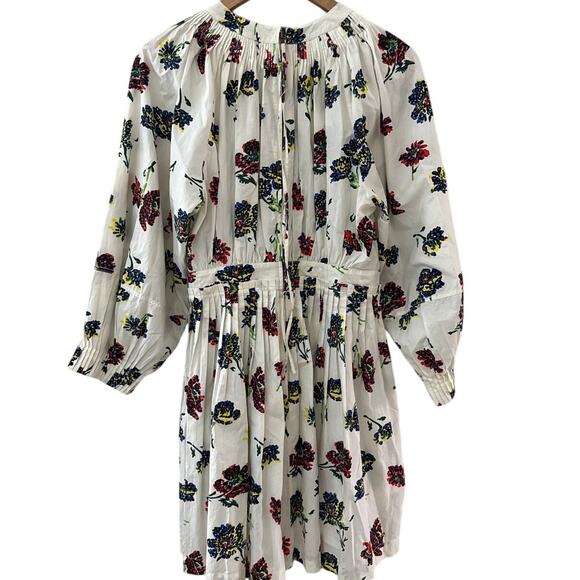 Ulla Johnson Joelle Poplin Floral Pleated High Neck Mini Dress Pockets Size 8 - Picture 4 of 13
